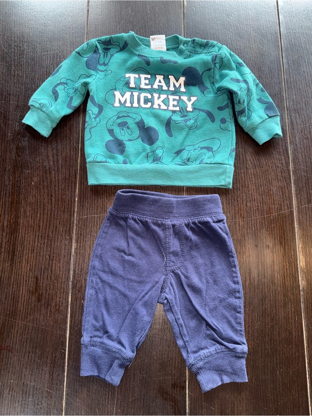 Disney Teal Mickey Sweatshirt with Navy Jogger Pants